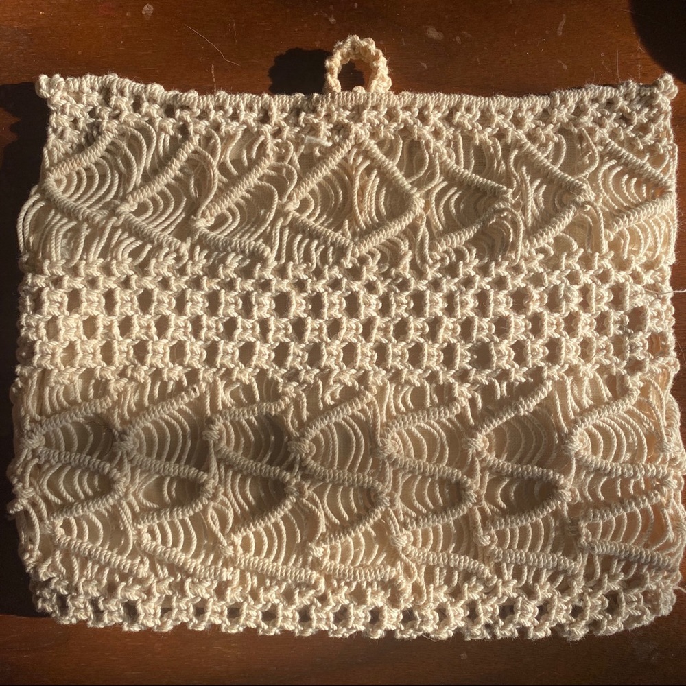 Vintage 1970s Handmade Macrame Clutch
